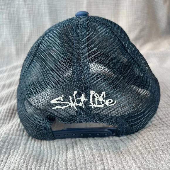 Salt Life Baseball Cap Blue Camo Mesh Back Hat Adult OS Snapback Adjustable  EUC - Picture 9 of 9